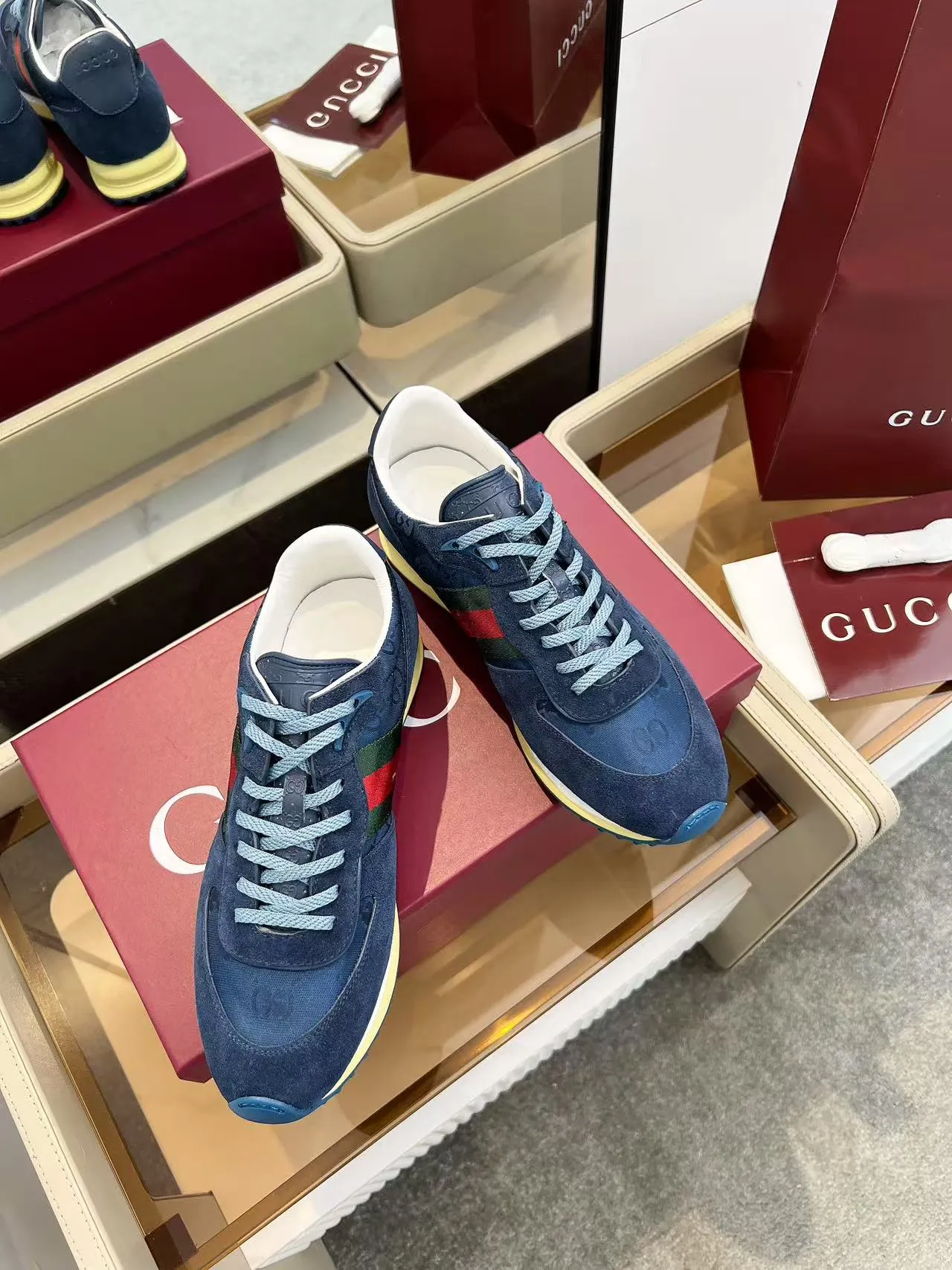660💰GUCCI Men's New Forrest Gump Sports Shoes Light, comfortable and versatile, full of details, showing retro sports feelings Men's size 39-45